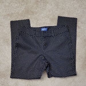 Old Navy Black Trousers with Cream Dots